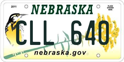 NE license plate CLL640