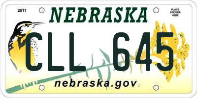 NE license plate CLL645