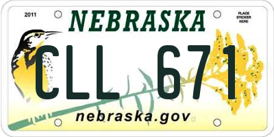 NE license plate CLL671