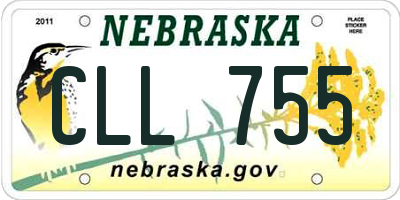 NE license plate CLL755