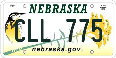 NE license plate CLL775