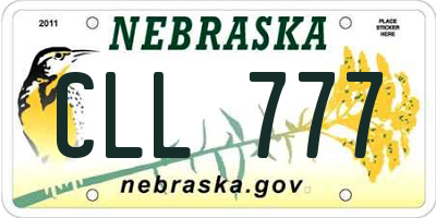 NE license plate CLL777