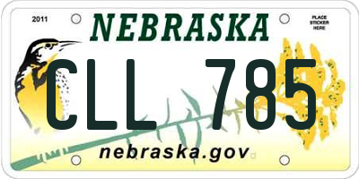 NE license plate CLL785
