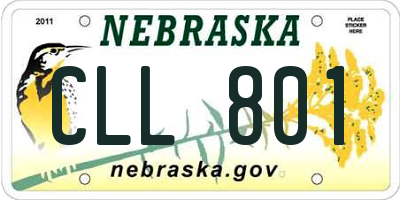 NE license plate CLL801