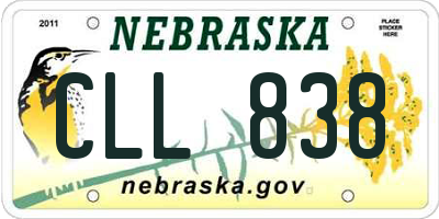 NE license plate CLL838