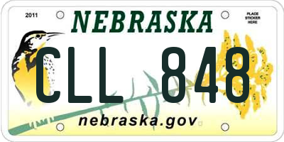 NE license plate CLL848