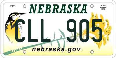 NE license plate CLL905
