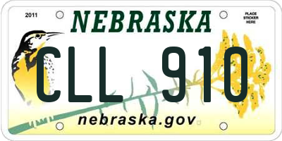 NE license plate CLL910