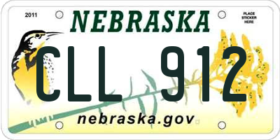 NE license plate CLL912