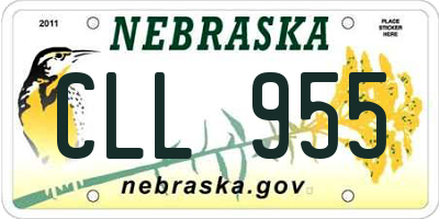 NE license plate CLL955