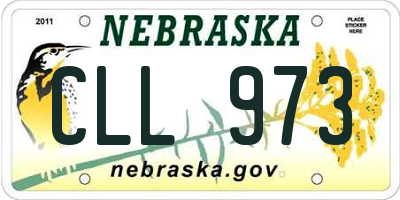NE license plate CLL973