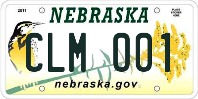 NE license plate CLM001