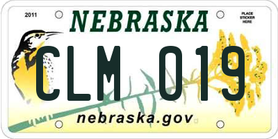NE license plate CLM019