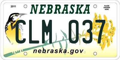 NE license plate CLM037