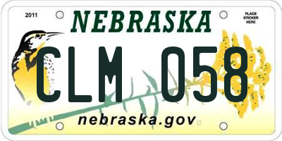 NE license plate CLM058