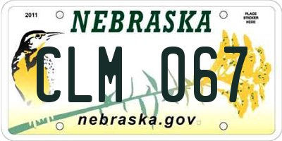 NE license plate CLM067