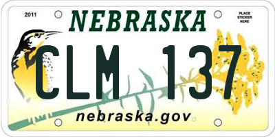 NE license plate CLM137