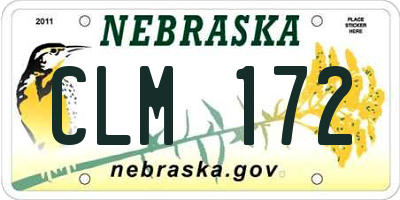 NE license plate CLM172