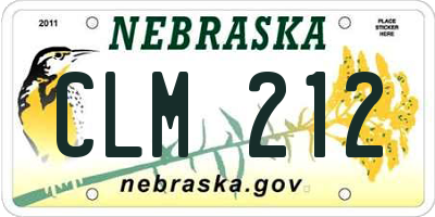 NE license plate CLM212