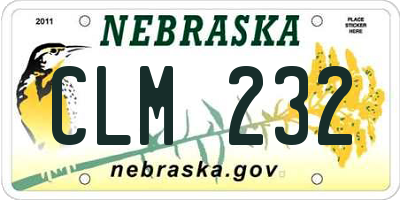 NE license plate CLM232
