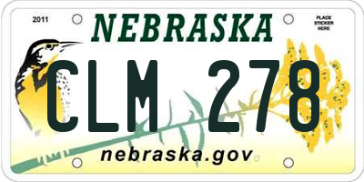 NE license plate CLM278