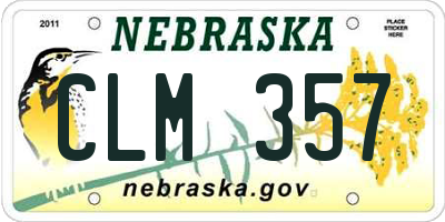 NE license plate CLM357