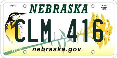 NE license plate CLM416