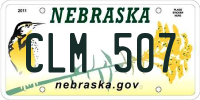 NE license plate CLM507