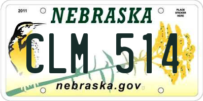 NE license plate CLM514