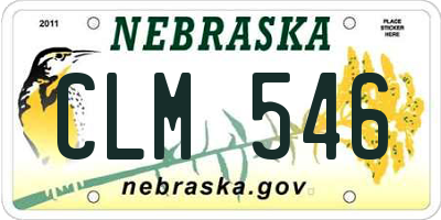 NE license plate CLM546