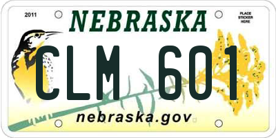 NE license plate CLM601