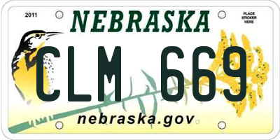 NE license plate CLM669