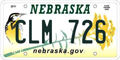 NE license plate CLM726