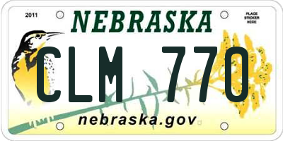 NE license plate CLM770