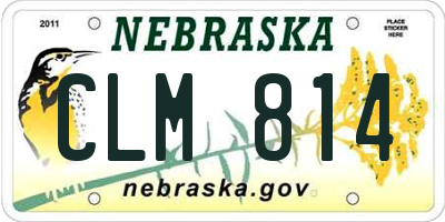 NE license plate CLM814