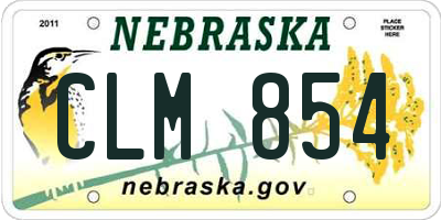 NE license plate CLM854