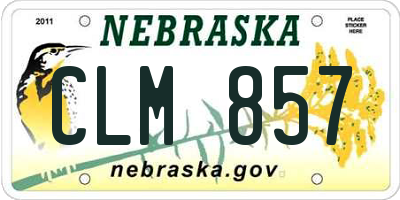 NE license plate CLM857