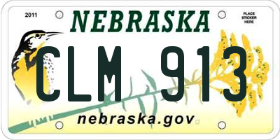 NE license plate CLM913