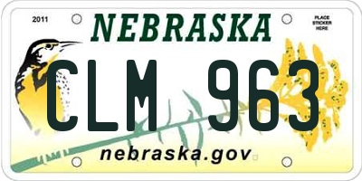 NE license plate CLM963