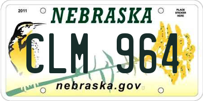 NE license plate CLM964