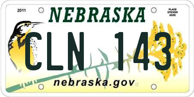 NE license plate CLN143