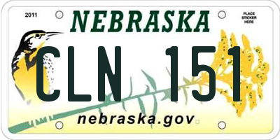 NE license plate CLN151