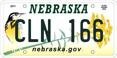 NE license plate CLN166