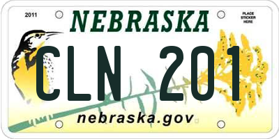 NE license plate CLN201