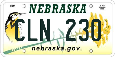 NE license plate CLN230