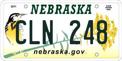 NE license plate CLN248