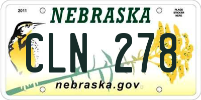 NE license plate CLN278