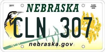 NE license plate CLN307