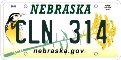 NE license plate CLN314