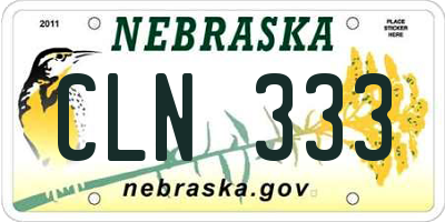 NE license plate CLN333